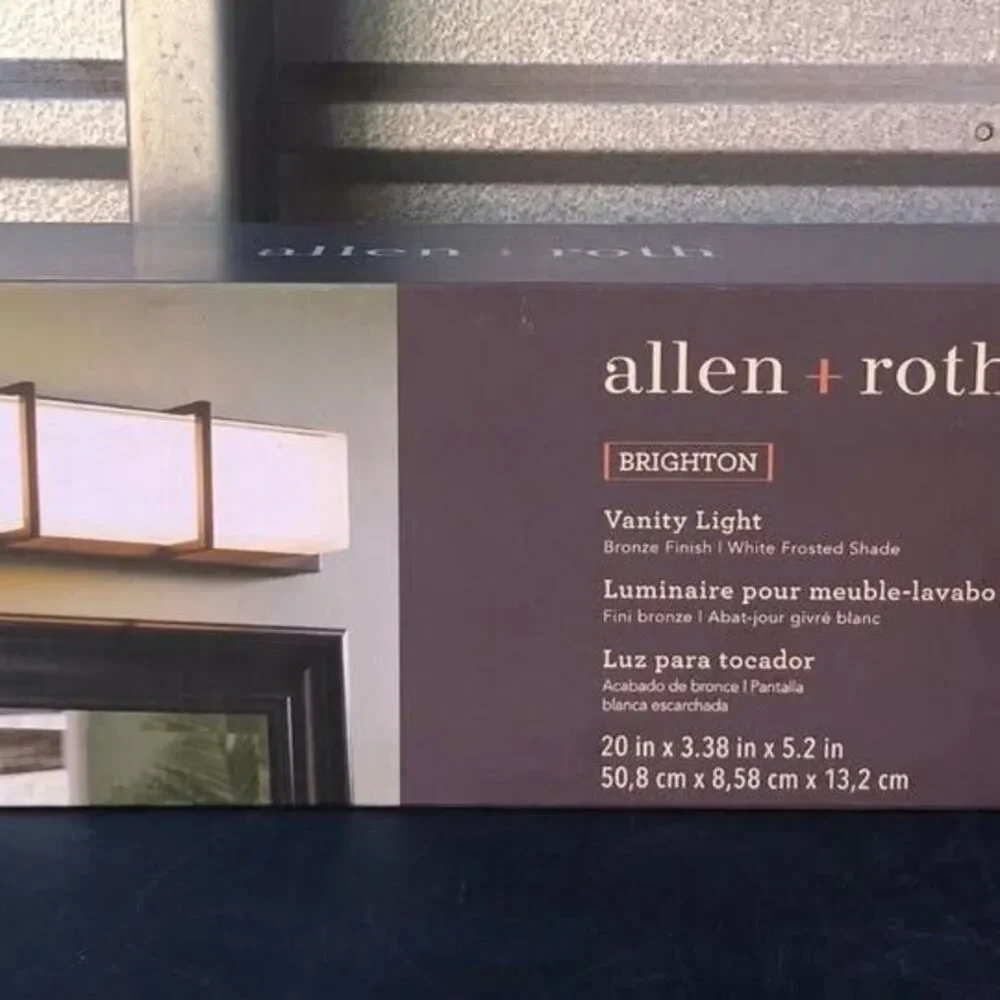 Allen + Roth Brighton 20-in 1-Light Bronze LED Bathroom Vanity Light